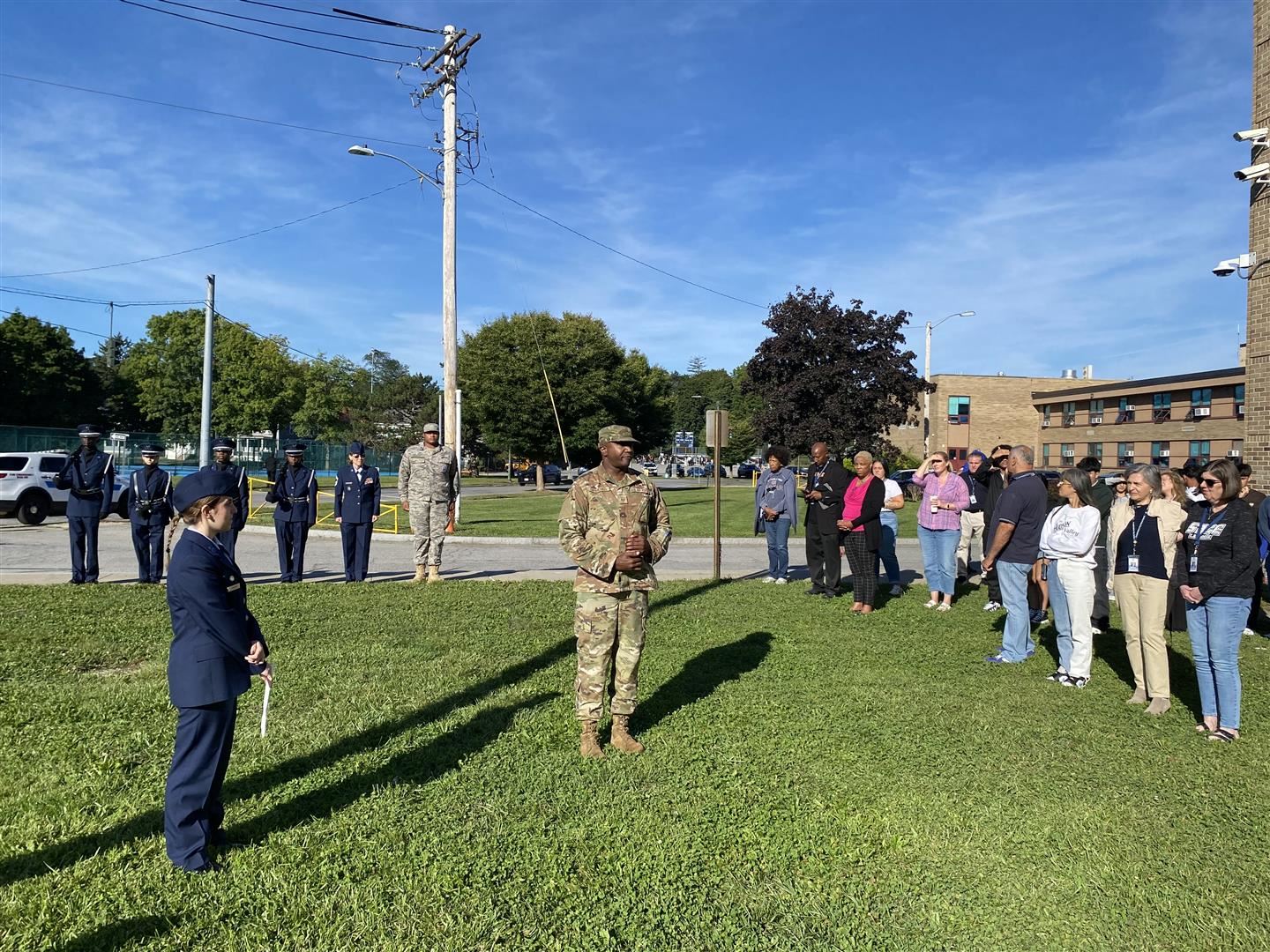 Students take part in a ceremony at Poughkeepsie High School