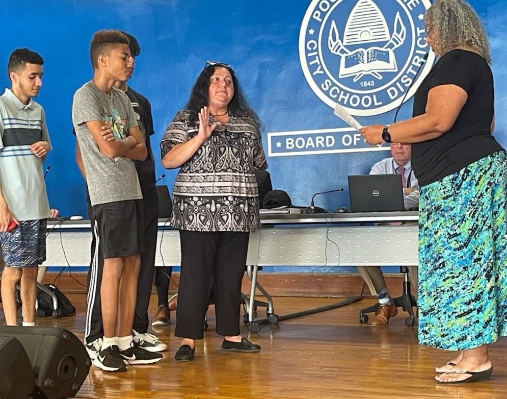  Fatimah Carmen Martinez Santiago is sworn in as the board president